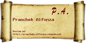 Praschek Alfonza névjegykártya